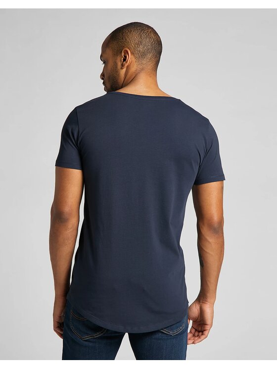 Lee Lee T-Shirt ELONGATED TEE Niebieski Regular Fit