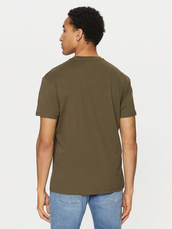 Tommy Jeans Tommy Jeans T-shirt Linear Logo DM0DM20744 Zelena Regular Fit