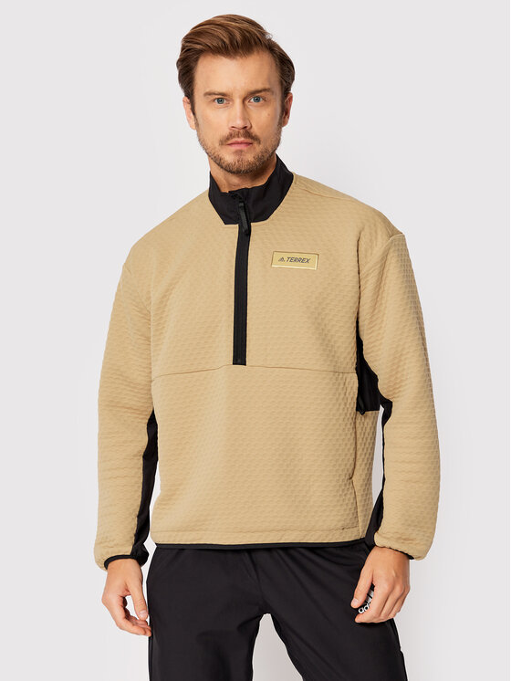 adidas Fleecová mikina Terrex Hike H51492 Béžová Regular Fit
