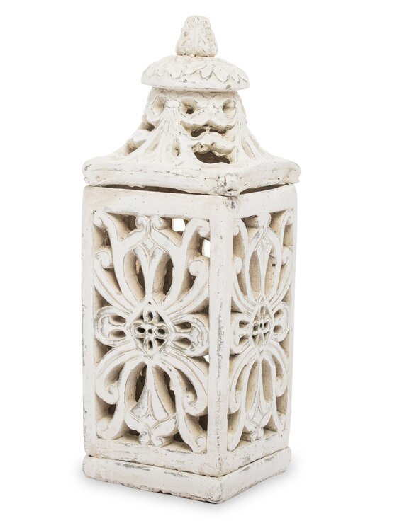 MIAhome MIAhome Lampion cementowy 37x15x15 cm SEMINT Beżowy