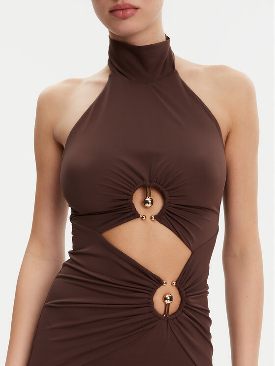BARDOT BARDOT Sukienka wieczorowa 59824DB Brązowy Slim Fit