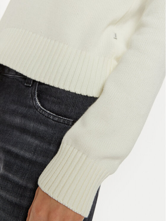 Guess Jeans Guess Jeans Pulover W4BR10 Z3HM1 Alb Regular Fit