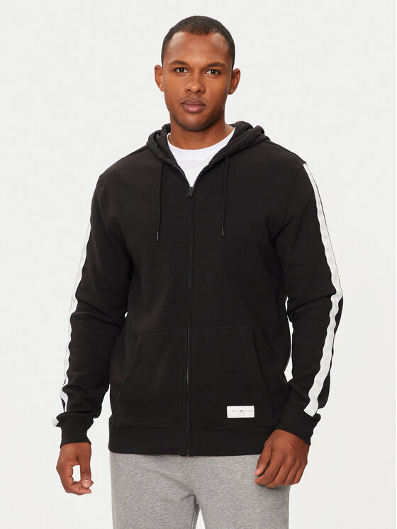 Felpa nera tommy hilfiger clearance