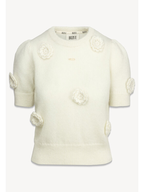 BIZUU BIZUU Sweter ADRIS Biały Standard Fit