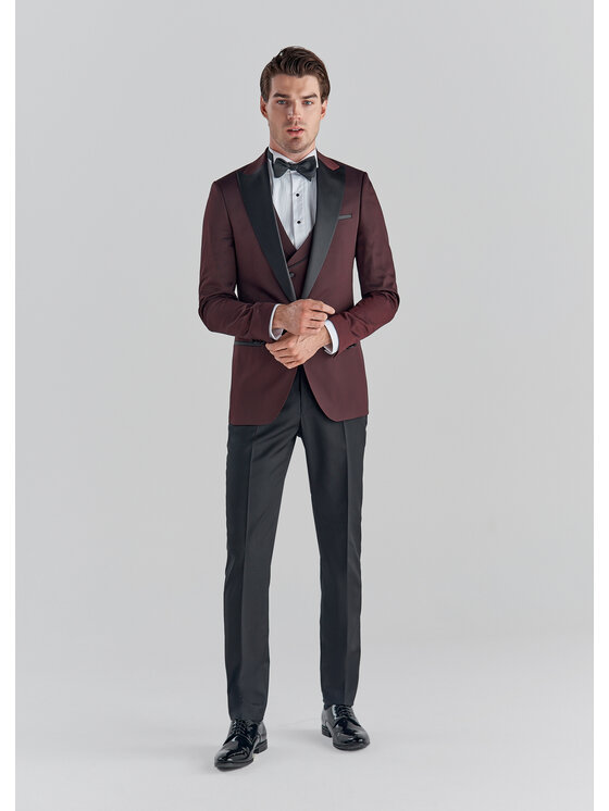 Pako Lorente Pako Lorente Marynarka P22SF-3S-004 Bordowy Slim Fit