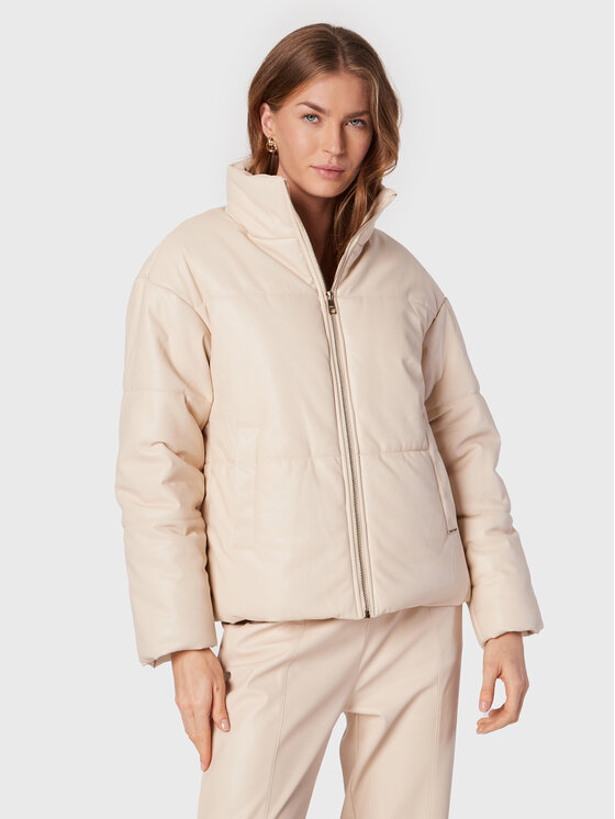 Liu Jo Bunda z imitácie kože WF2175 E0392 Béžová Regular Fit