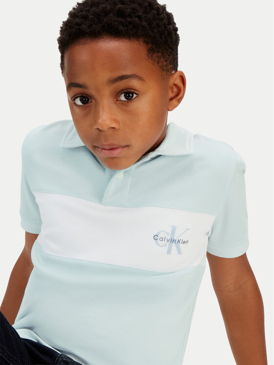 Calvin Klein Jeans Calvin Klein Jeans Polo särk Monologo LVCKSJB28B Türkiissinine Regular Fit