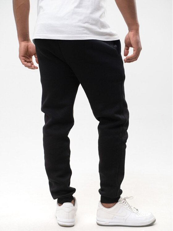 Jigga Wear Jigga Wear Spodnie dresowe Spodnie Dresowe Męskie Czarne Jigga Patch Teddy XXL Czarny Regular Fit