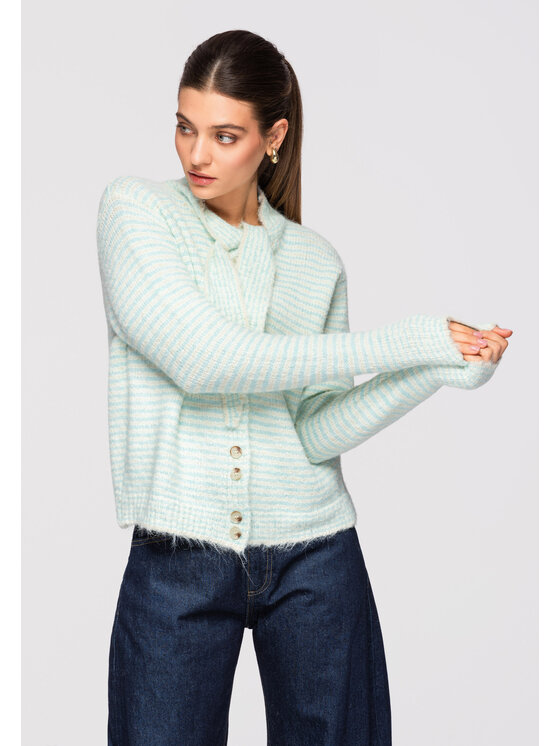 Ombre Ombre Kardigan OW-SWCD-0106 Modrá Loose Fit