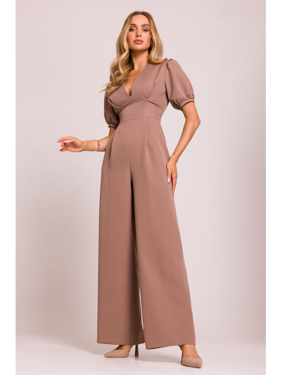 Made of Emotion Made of Emotion Kombinezon M852 Brązowy Sexy Straight Fit