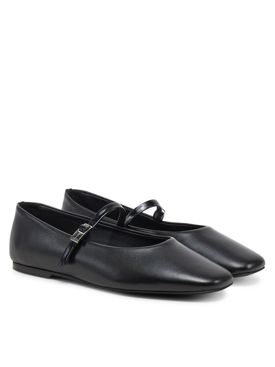 Calvin Klein Calvin Klein Ballerinas Ballerina New Buckle - Lth HW0HW02483 Schwarz