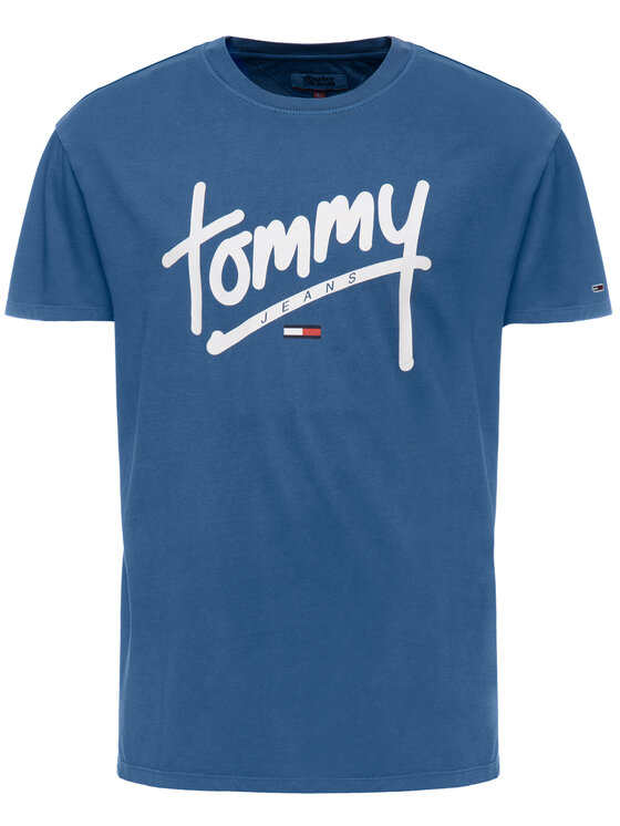 Tommy Jeans Tommy Jeans Marškinėliai Handwriting DM0DM06478 Mėlyna Regular Fit