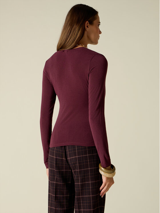 Oltre Oltre Blusa G080J004692N029 Bordeaux Slim Fit