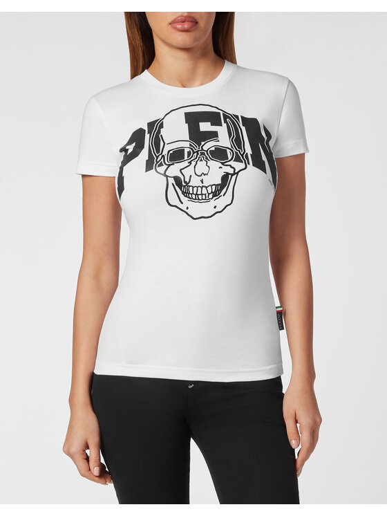PHILIPP PLEIN PHILIPP PLEIN T-Shirt 19109 Biały Skin Tight Fit