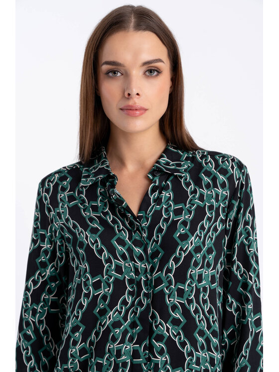 CLICK CLICK Koszula 10-6932 Zielony Regular Fit