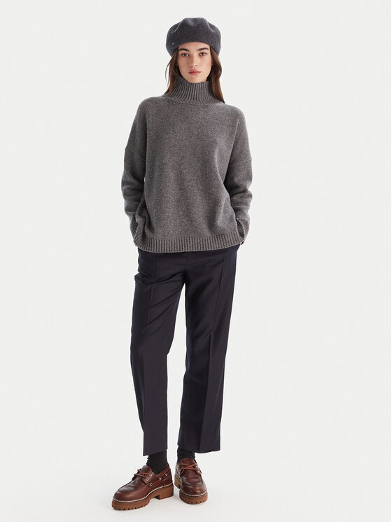Weekend Max Mara Weekend Max Mara Medžiaginės kelnės Hataley 2525136022 Tamsiai mėlyna Regular Fit