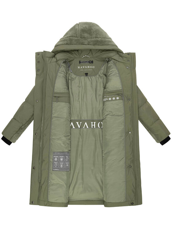 Navahoo Navahoo Kurtka zimowa Funkelteddy Zielony Regular Fit