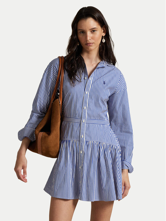 Polo Ralph Lauren Polo Ralph Lauren Košilové šaty 211972052001 Modrá Regular Fit