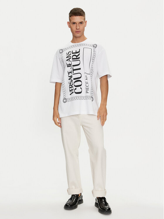 Versace Jeans Couture Versace Jeans Couture T-Shirt 76GAHE04 Biały Regular Fit