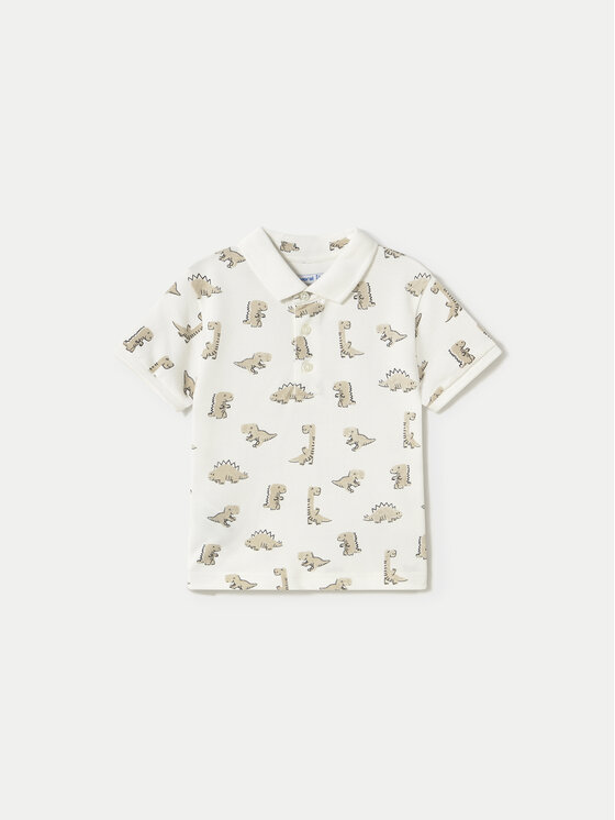 Mayoral Mayoral Тениска с яка и копчета 1109 Бял Regular Fit