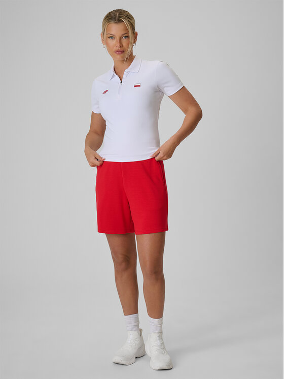 4F 4F Szorty sportowe STREFA KIBICA Czerwony Regular Fit