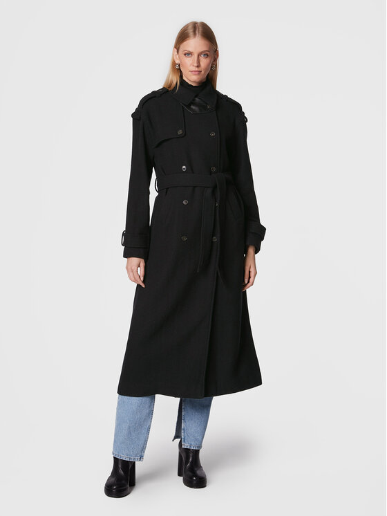 Birgitte Herskind Palton de lână Astra 4580830 Negru Regular Fit 4580830 imagine noua