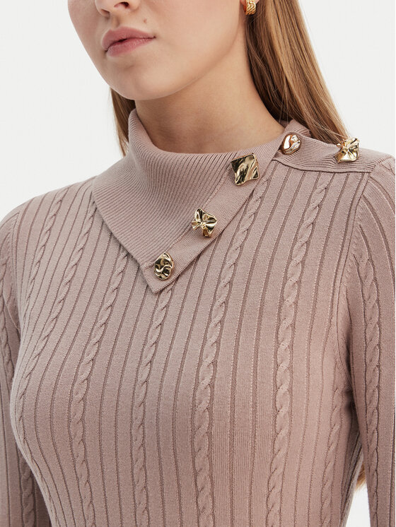 Guess Guess Трикотажна сукня W6RK01 Z2YJ2 Бежевий Regular Fit