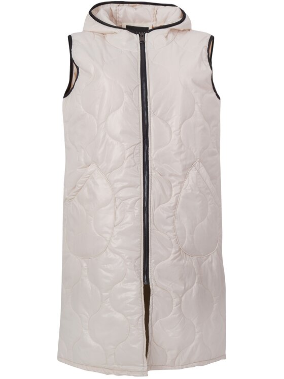 Perso Perso Bezrękawnik BLE225302F Beżowy Regular Fit