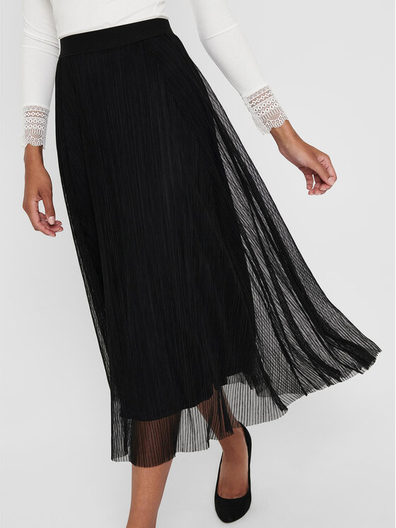 ONLY ONLY Спідниця-міді 15214303 Чорний Regular Fit