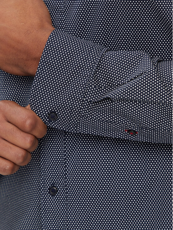 Tommy Hilfiger Tommy Hilfiger Cămașă Mini Geo MW0MW25036 Bleumarin Regular Fit