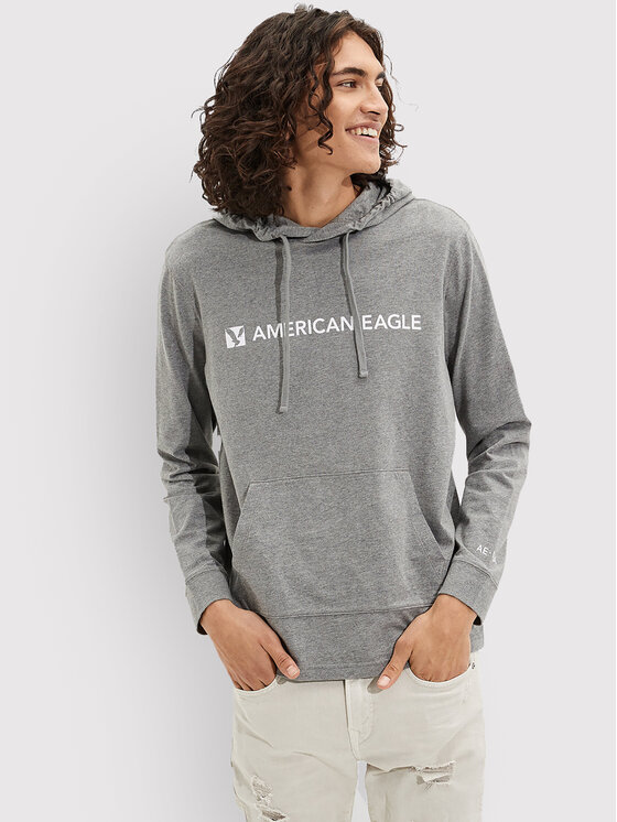 American Eagle Bluză 016-1175-5185 Gri Standard Fit