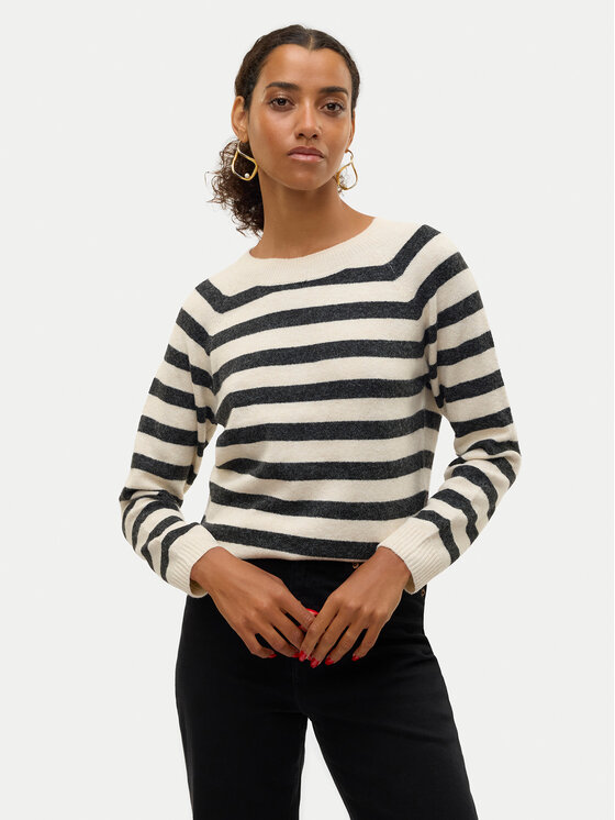 Vero Moda Sweter Doffy 10201022 Beżowy Regular Fit