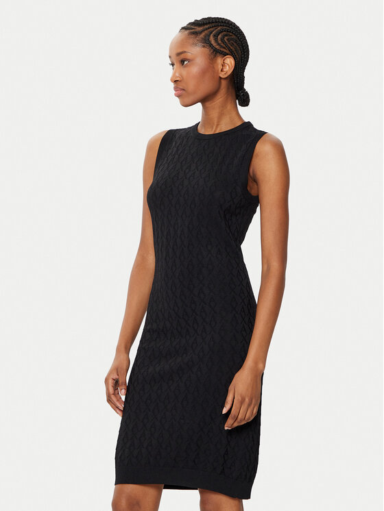 Armani Exchange Úpletové šaty 8NYA9A YMH6Z 1200 Čierna Slim Fit