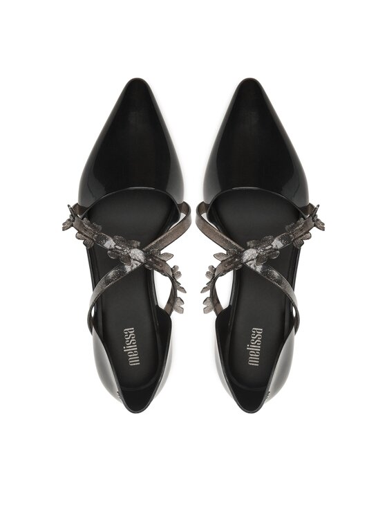 Melissa Melissa Балеринки Pointy Stripe Fly Ad 33638 Черен