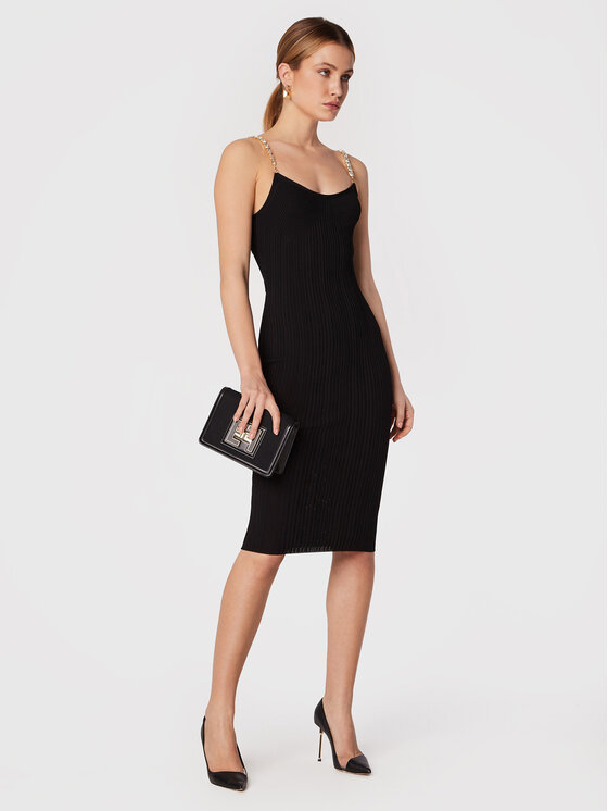Elisabetta Franchi Elisabetta Franchi Cocktail obleka AM-78S-27E2-V360 Črna Slim Fit