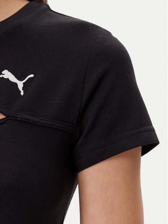 Puma Puma T-krekls Ess Cut-Out 631164 Melns Slim Fit