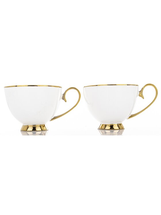 MIAhome MIAhome Zestaw 2 filiżanek porcelanowych ze spodeczkiem MARISCA Biały