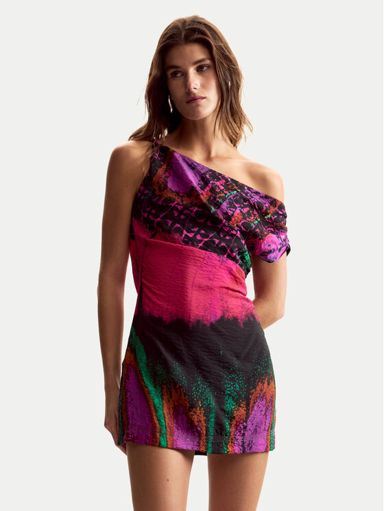 Desigual Desigual Rochie de vară Beattl Lacroix 26SWVW59 Colorat Regular Fit