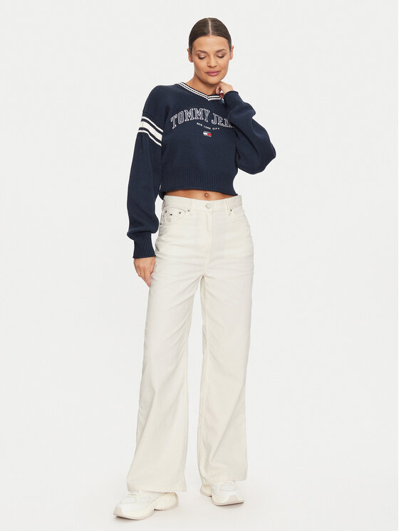 Tommy Jeans Tommy Jeans Stoffhose Claire DW0DW19917 Écru Loose Fit