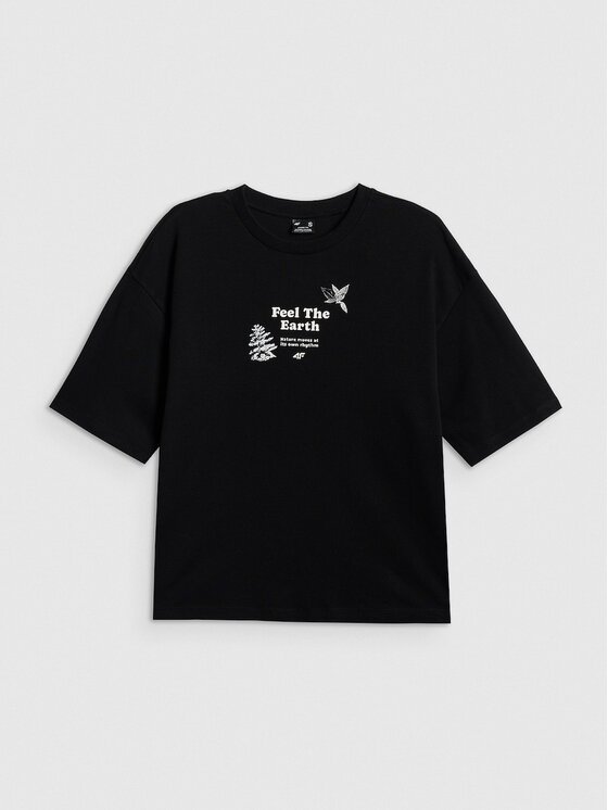 4F 4F T-Shirt 4FRSS26TTSHF3704-20S Czarny Regular Fit