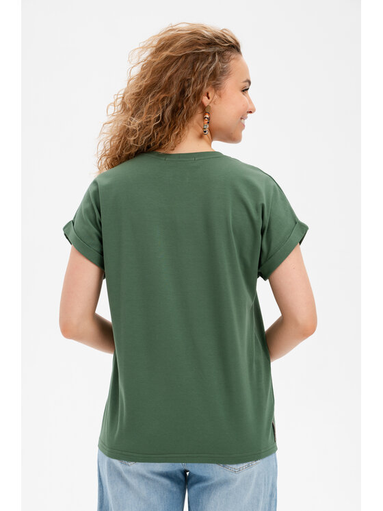 blue shadow blue shadow Bluzka Karbon Khaki Regular Fit