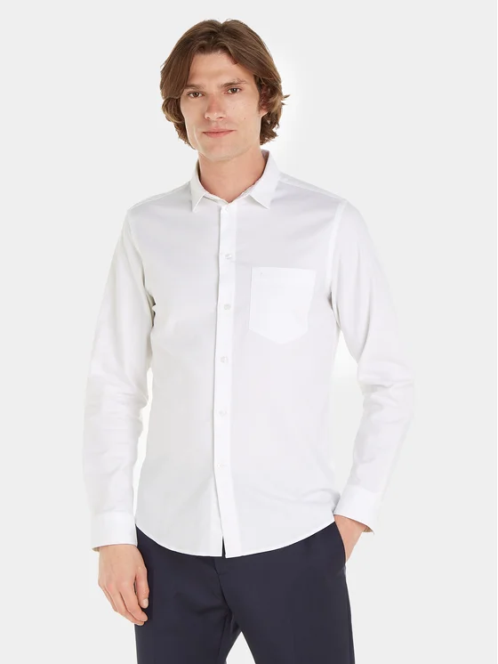 Calvin Klein Hemd Oxford K10K112155 Weiß Regular Fit
