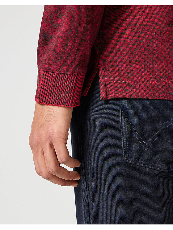 Wrangler Wrangler T-shirt LS REFINED POLO Rosso Regular Fit