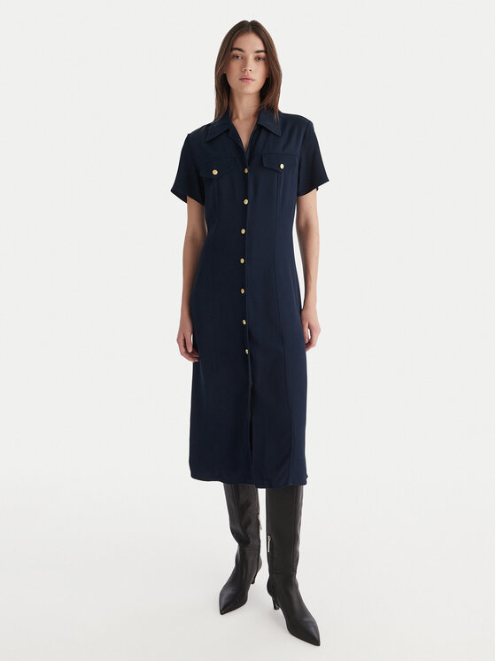 Tommy Hilfiger Tommy Hilfiger Košilové šaty WW0WW45802 Tmavomodrá Regular Fit