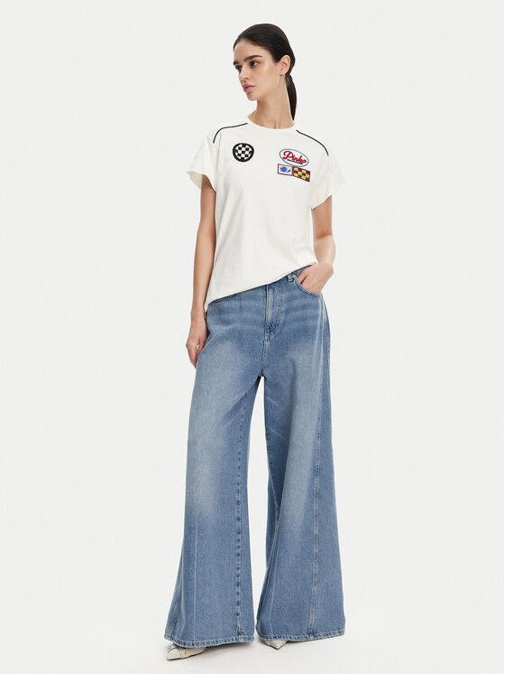 PINKO PINKO T-Shirt 105270 A2ME Bílá Regular Fit
