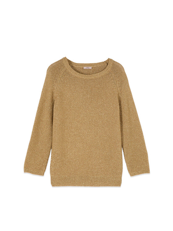 Oltre Oltre Sweter M036J005338N008 Złoty Regular Fit