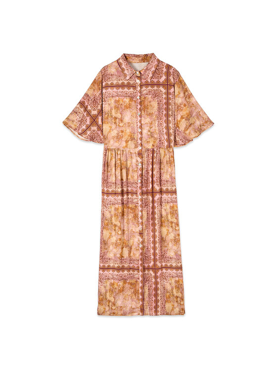 Oltre Oltre Sukienka codzienna 7027J001024N0S7 Pomarańczowy Baggy Fit