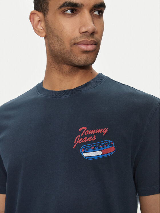 Tommy Jeans Tommy Jeans T-shirt Fun Novelty DM0DM18552 Tamnoplava Regular Fit