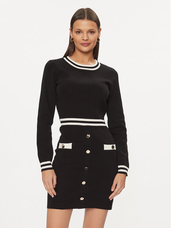 Morgan Morgan Rochie tricotată 241-RMVA Negru Regular Fit