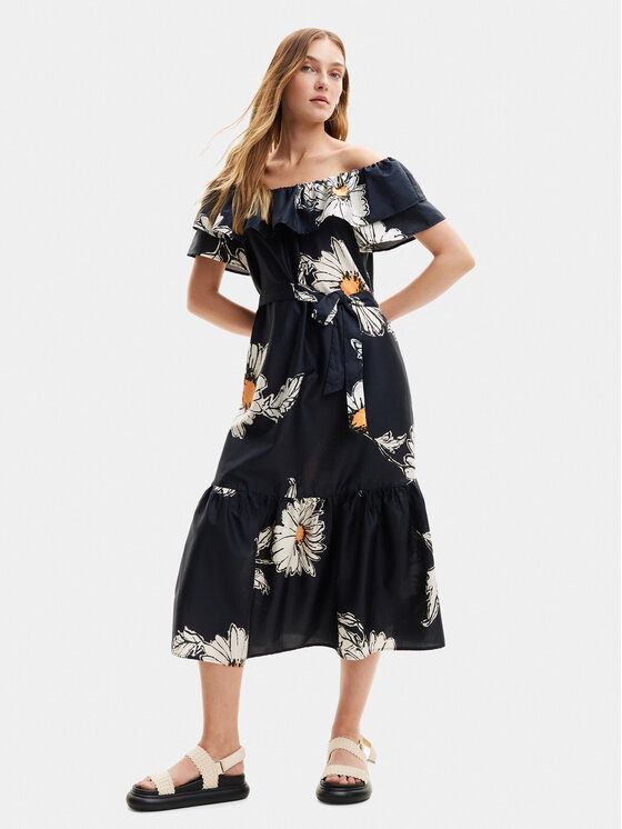 Desigual Desigual Nyári ruha Georgeo 24SWVW02 Fekete Regular Fit